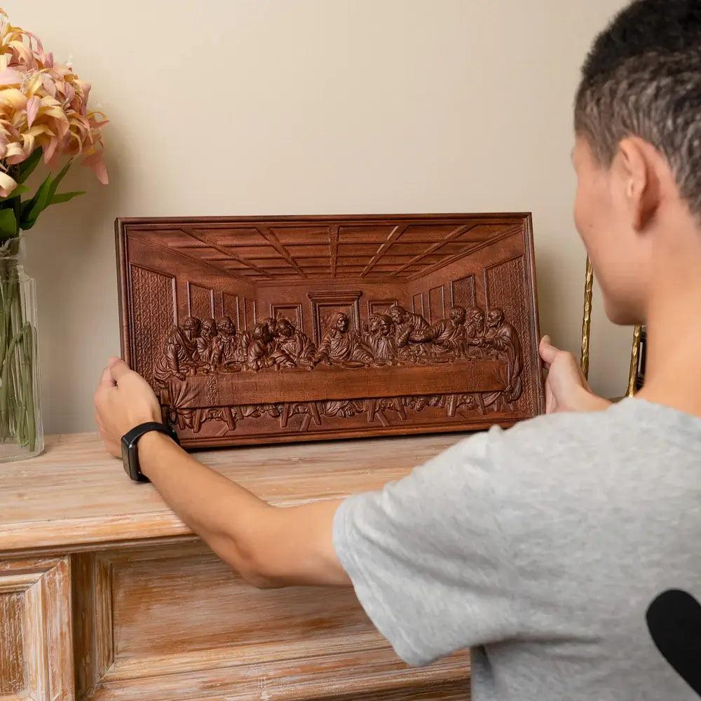 Scultura dell’Ultima Cena in Legno