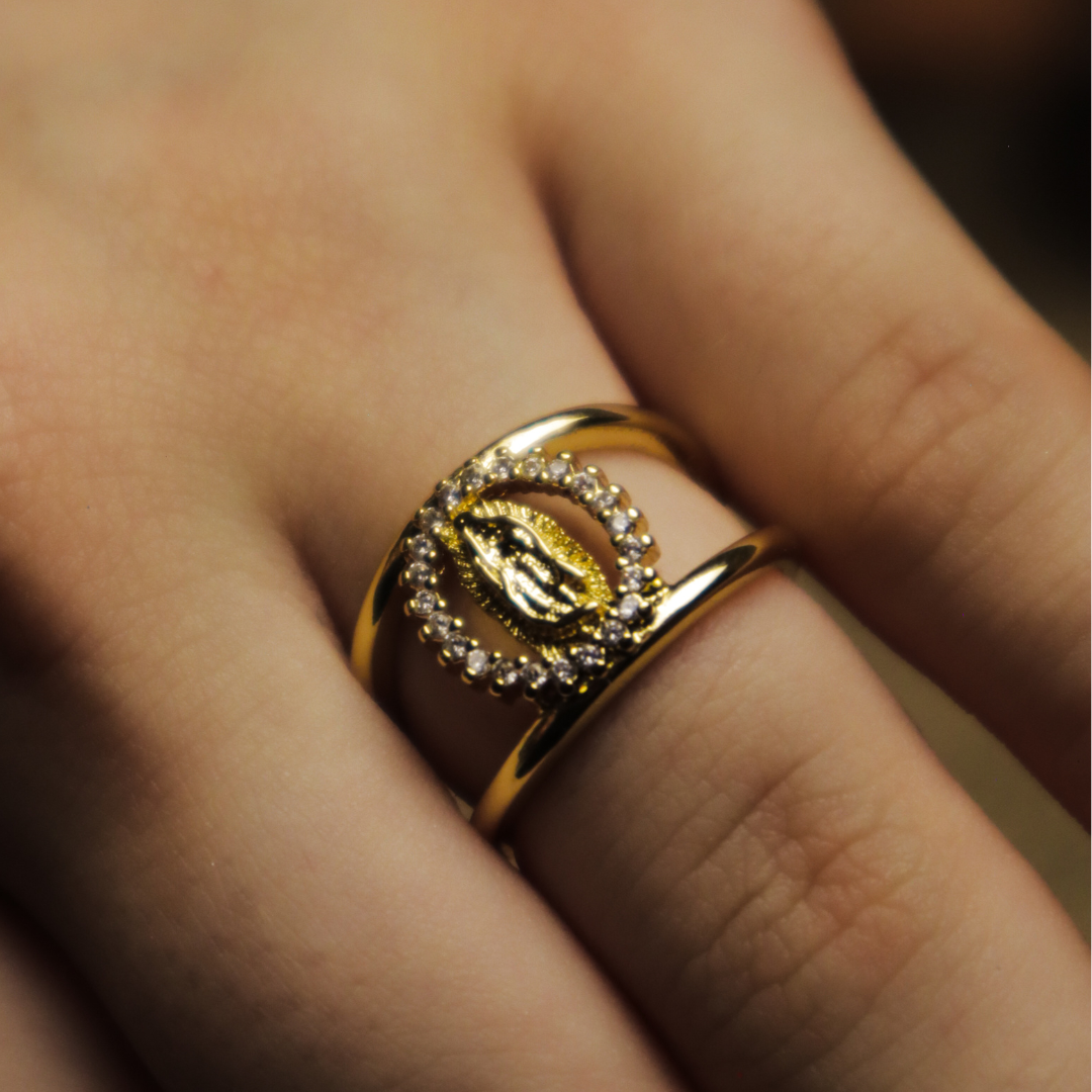 Bracciale e Anello Madonna di Guadalupe – Placcati in Oro