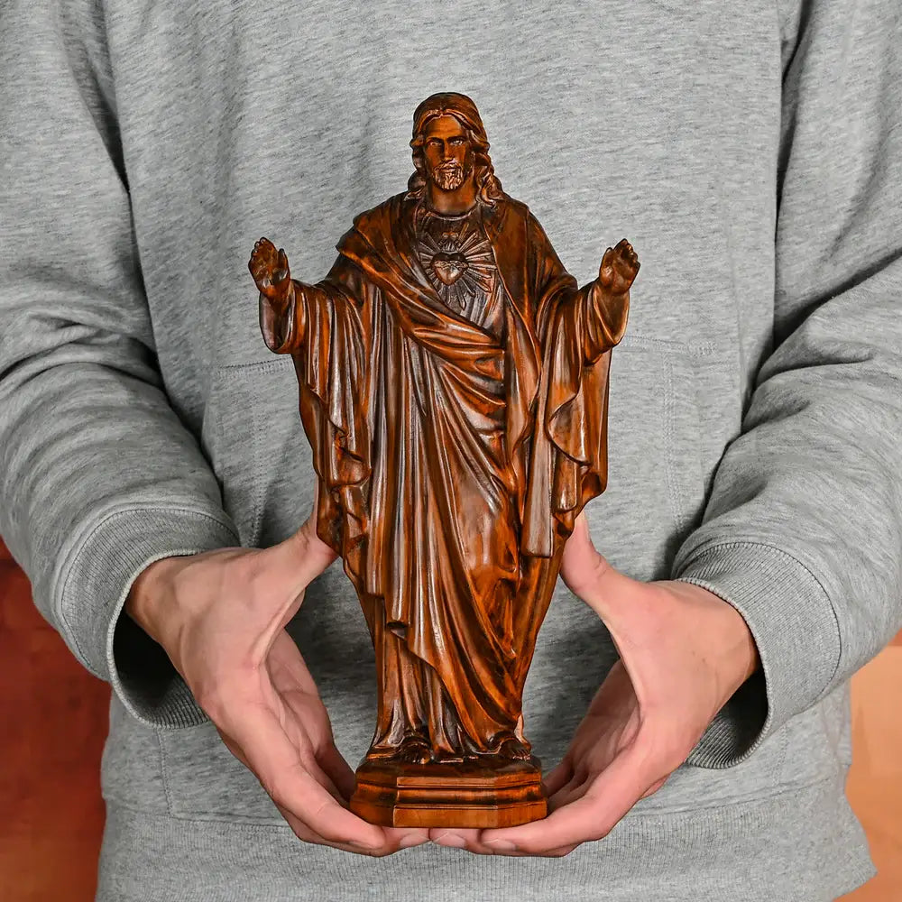 Immagine del Sacro Cuore di Gesù in Legno