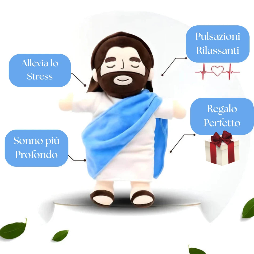 Cullare con Cristo – Un Peluche che Trasmette Tranquillità e Protezione.