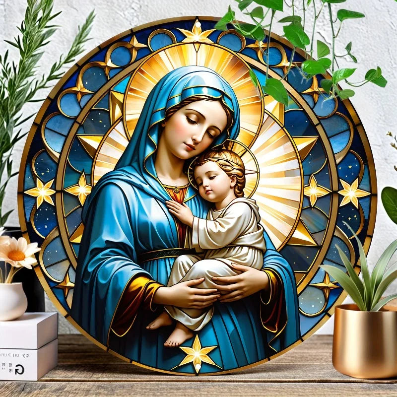 Decorazione Cattolica Madonna e Bambino Gesù