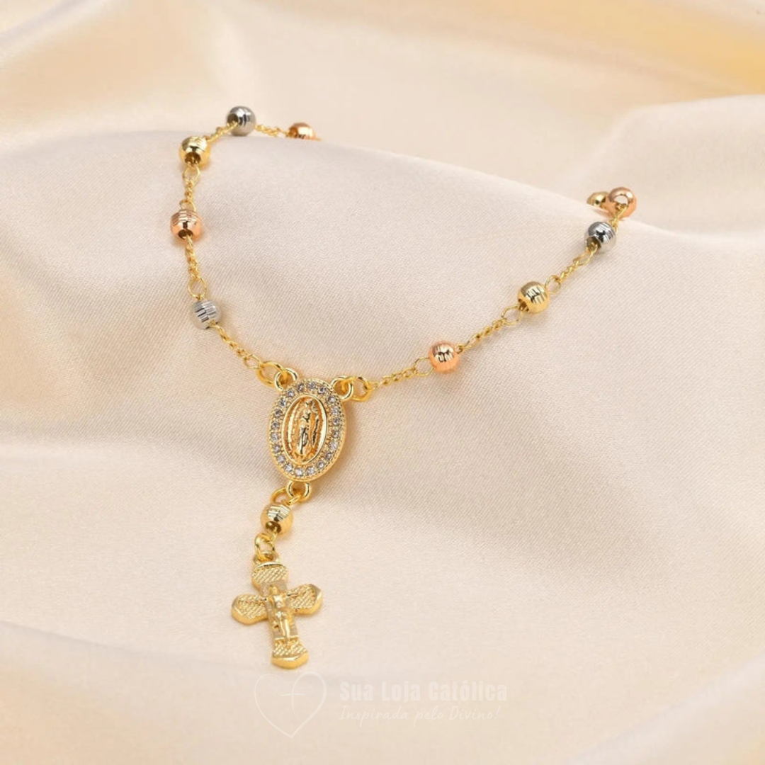 Bracciale e Anello Madonna di Guadalupe – Placcati in Oro