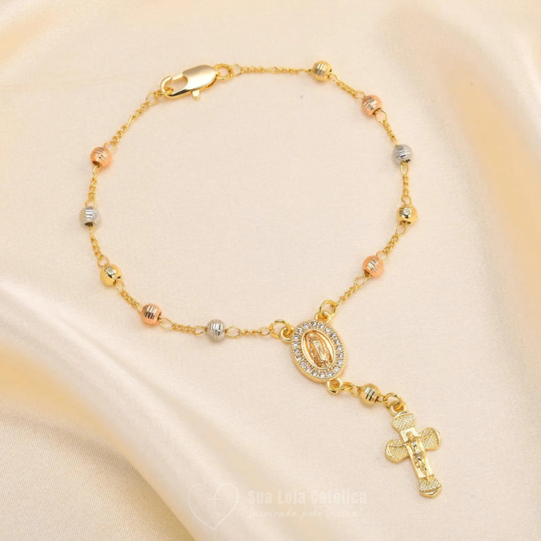 Bracciale e Anello Madonna di Guadalupe – Placcati in Oro