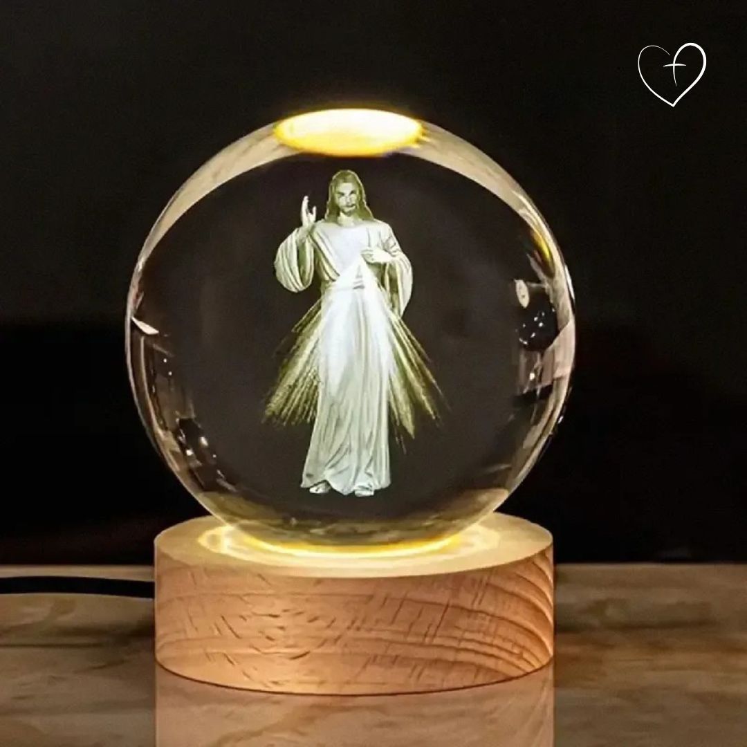 Gesù Misericordioso – Lampada a Sfera 3D