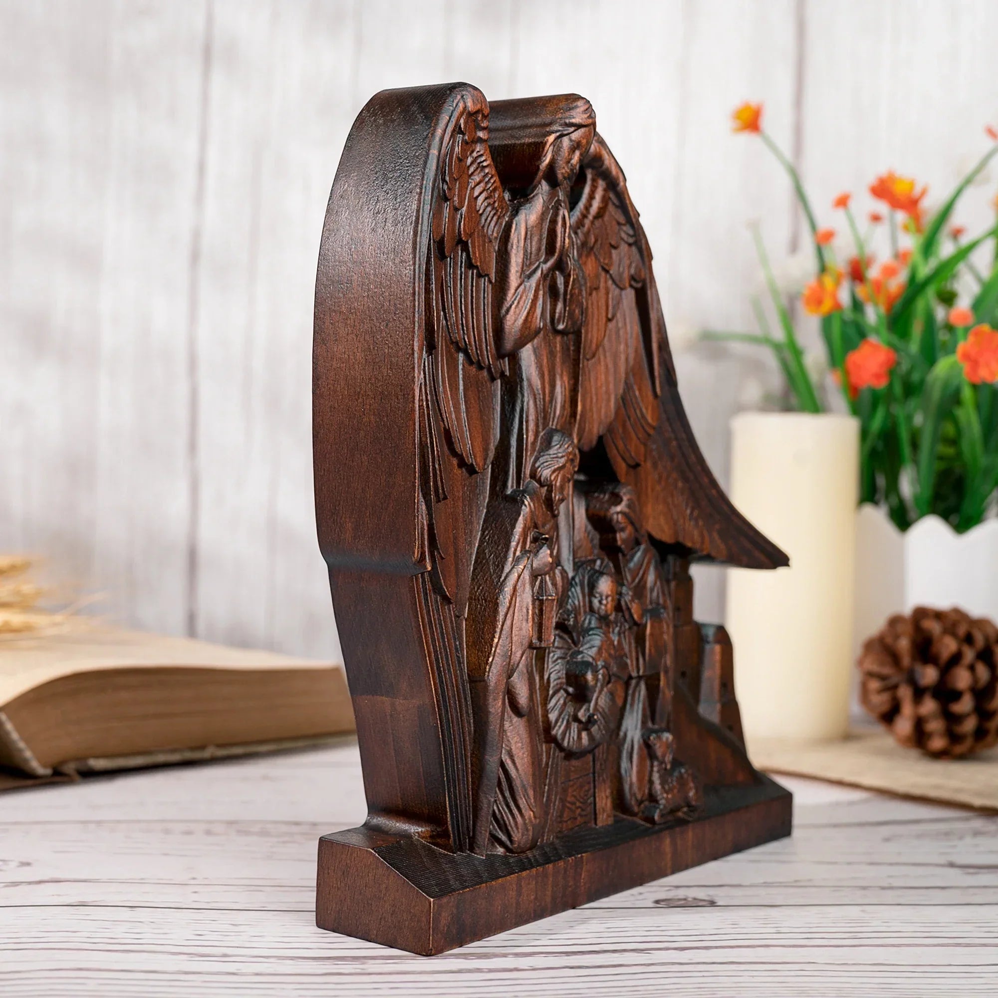 Scultura Sacra Famiglia e Angelo Custode