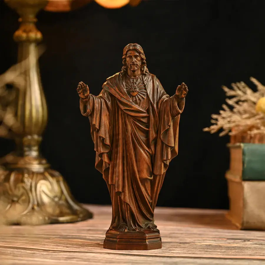Immagine del Sacro Cuore di Gesù in Legno