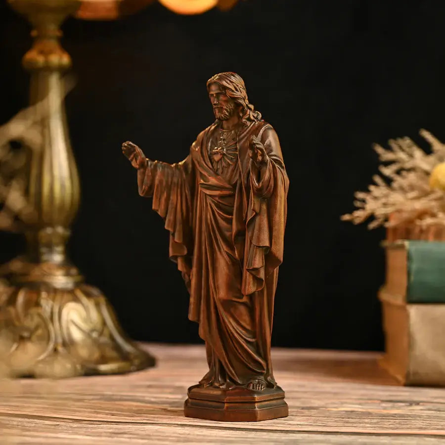 Immagine del Sacro Cuore di Gesù in Legno